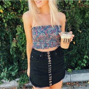 New LF denim black skirt Sz 25